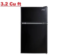 Arctic King 3.2 Cu ft Two Door Mini Fridge with Freezer, Black, E-Star, ARM32D5A