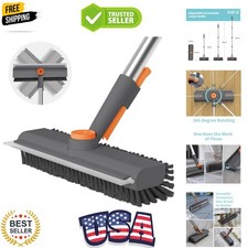 Durable Household Cleaning Brush with Angled Bristles  Adjustable Long Handle