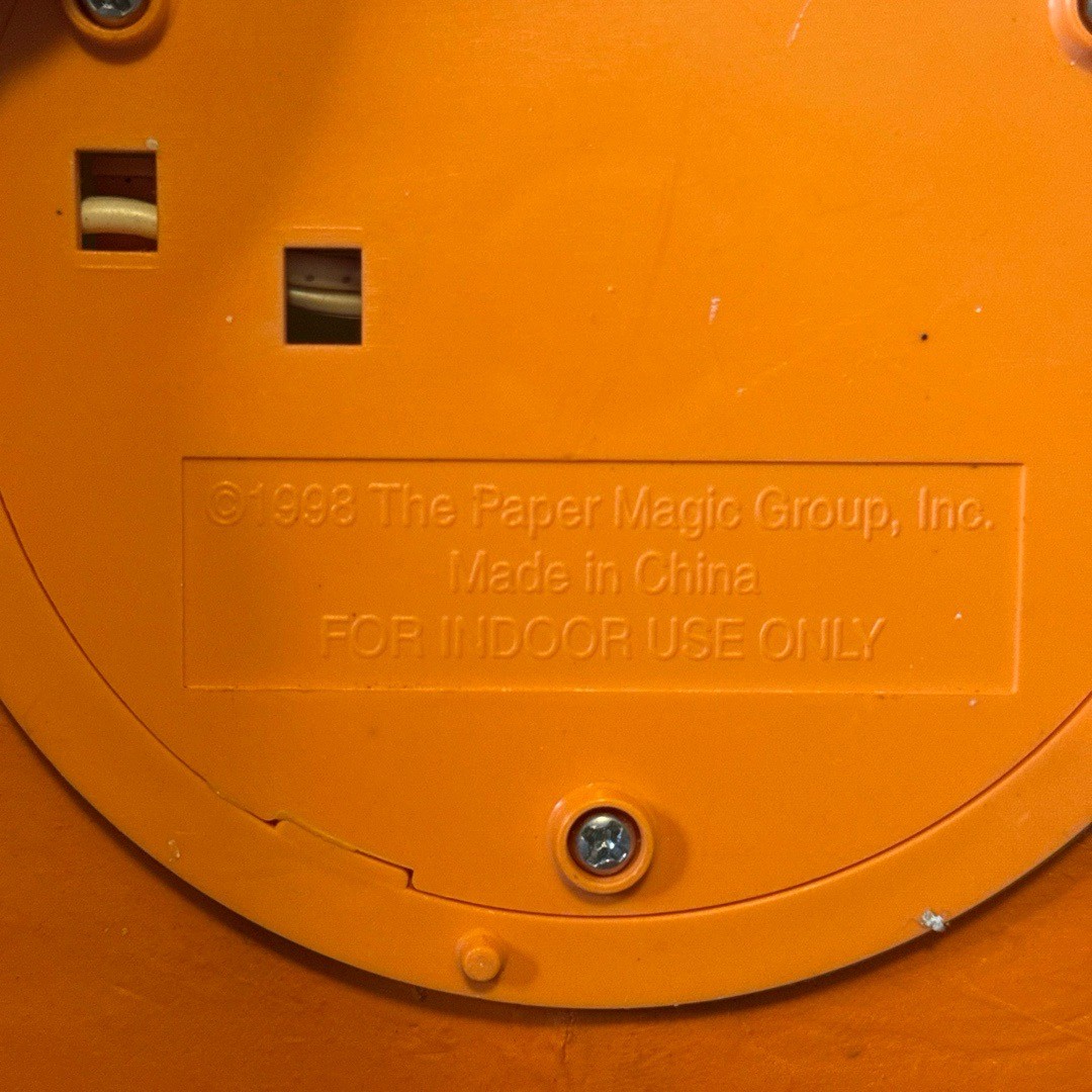 Vintage 1998 Paper Magic Light Up Halloween Pumpkin  Foam Blow Mold 10" Plug in