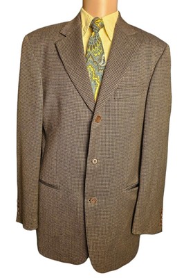 Hugo Boss Einstein 100% Virgin Wool Nailhead Check Sport Coat Jacket Mens 42L