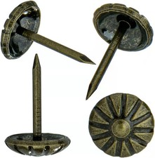 Upholstery Tacks for Decorative, Furniture Nails Antique Brass 