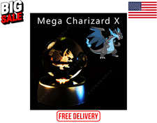 3D Pok mon Crystal Ball Lamp Pikachu Gengar Mewtwo Night Light Gift for Kids