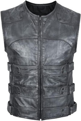 ARD CHAMPS  Genuine Leather Motorcycle Vest   Side Strap Biker Riding Vest