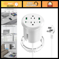 3" Desktop Power Grommet, 2 Outlets  4 USB Ports, PD 20W USB-C, Flush-Mount, 6F