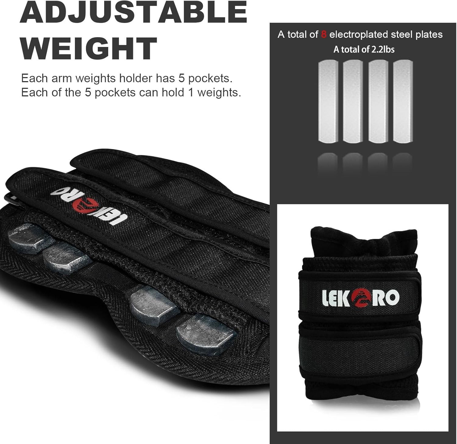 Adjustable Wrist Ankle Weights, Removable Arm & Leg Weight for Men & Women, F...