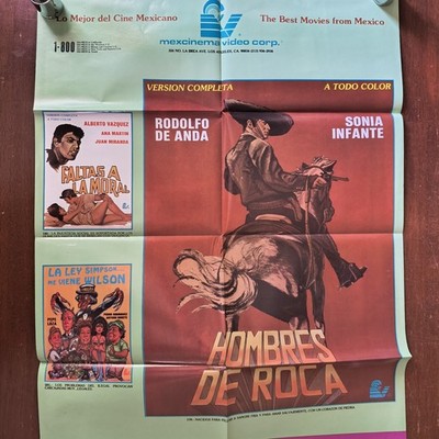 Vintage Hombres De Roca Mexcinema Video Corp Promo Poster Rodolfo De Anda...