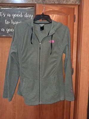The North Face Grey Full Zip Fleece In A Ladies Medium Cancer Awareness Ribbon