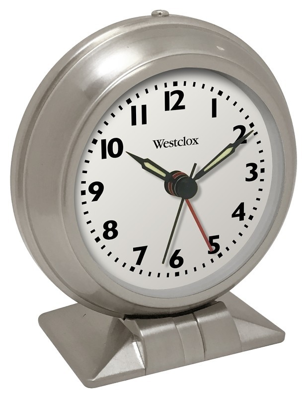 NEW Westclox 90010 Classic Alarm Clock Nickel Finish & Dome Glass Lid