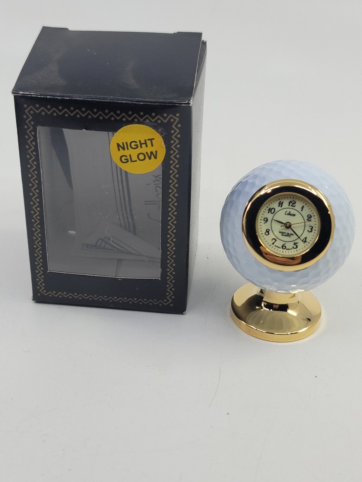 Miniature Collezio Quartz Desk Golf Ball Glowing Clock New Needs Battery Heavy