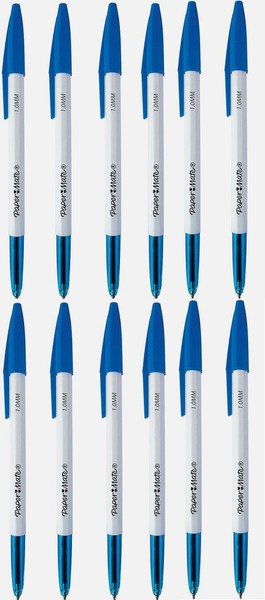 Paper Mate 045 Kugelschreiber 1.0Mm Spitze Mittel Blau TintenfüLlung 12Er Pack-image