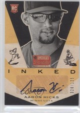 2013 Panini America's Pastime Inked 28/125 Aaron Hicks #I-AK Auto 0f8
