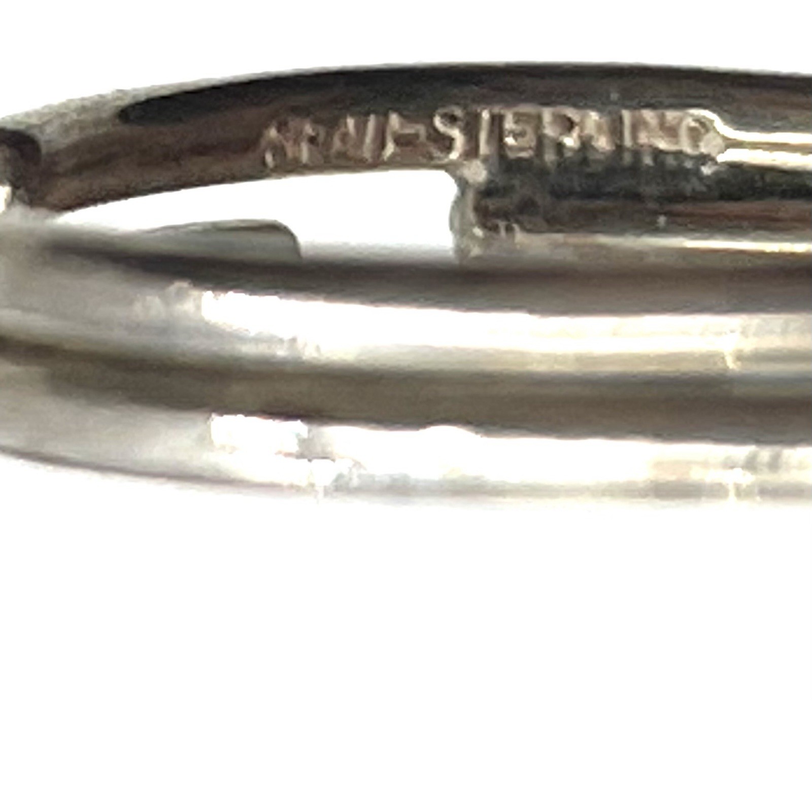 Sterling Adjustable Green Stone Southwestern Ring - image 3