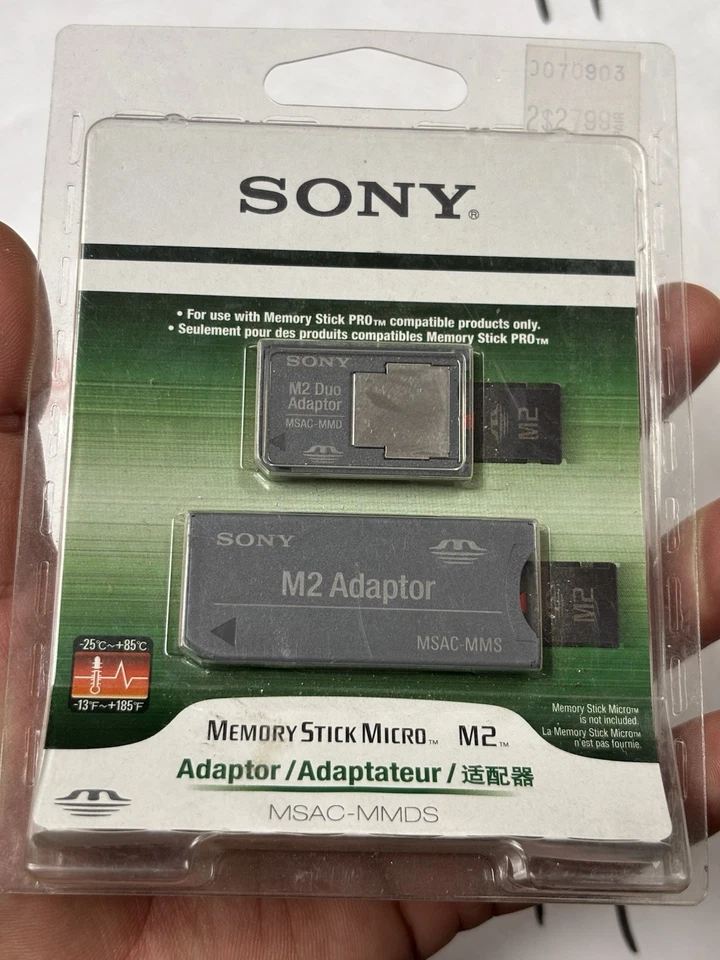 SONY 2006 MEMORY STICK MICRO M2 DUO ADAPTOR MSAC-MMDS JAPAN NEW SEALED NOS ! - Image 4 of 4