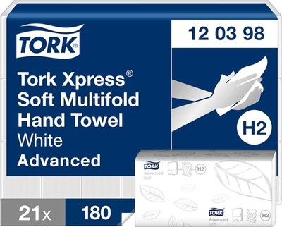 TORK Xpress Multifold Handtuchpapier 210 x 255 mm Z-Falz weiß 2-lagig 21x180 Bla