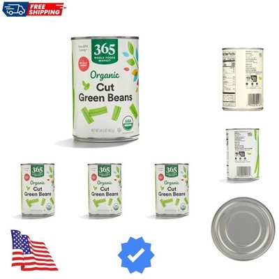 Organic Cut Green Beans, No Salt Added, 14.5 Ounce Pack of 4