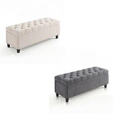 Large Upholstered Storage Ottoman Bench - 51"