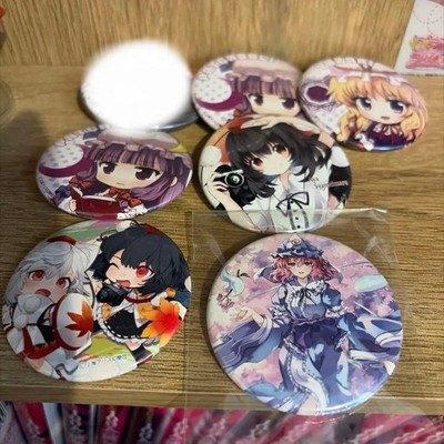 Touhou Button Badges 7P: Patchouli, Yukari, Aya, Yuyuko, Momiji, Koishi; Yuyuko