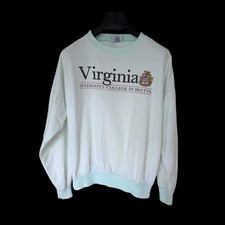80's Velva Sheen Virginia Intermont College Sweatshirt Mint Green L USA Made