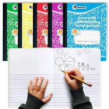 Rosmonde 5 Pack Primary Composition Notebook, 200 Pages 100 Sheets , Drawing