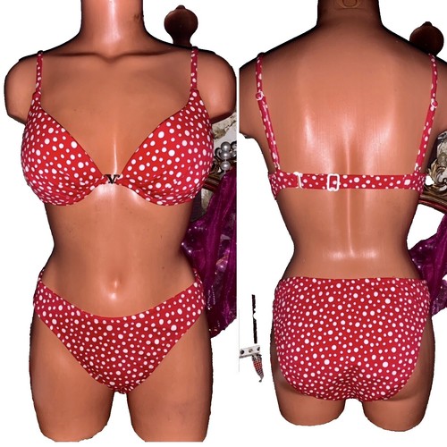 Haut De Bikini Venus - Taille 34A / 32B - Motif Fleuri Rouge Blanc Bleu - Bande Réglable - Neuf Sans étiquettes