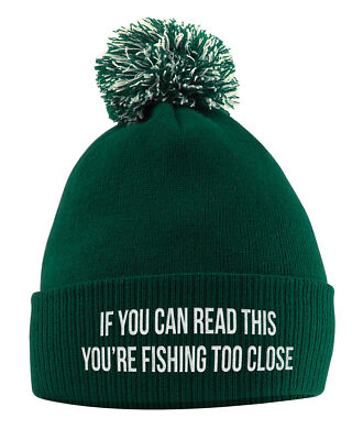 If You Can Read This You're Fishing Too Close Bommelmütze Geburtstagsgeschenk für Hi...