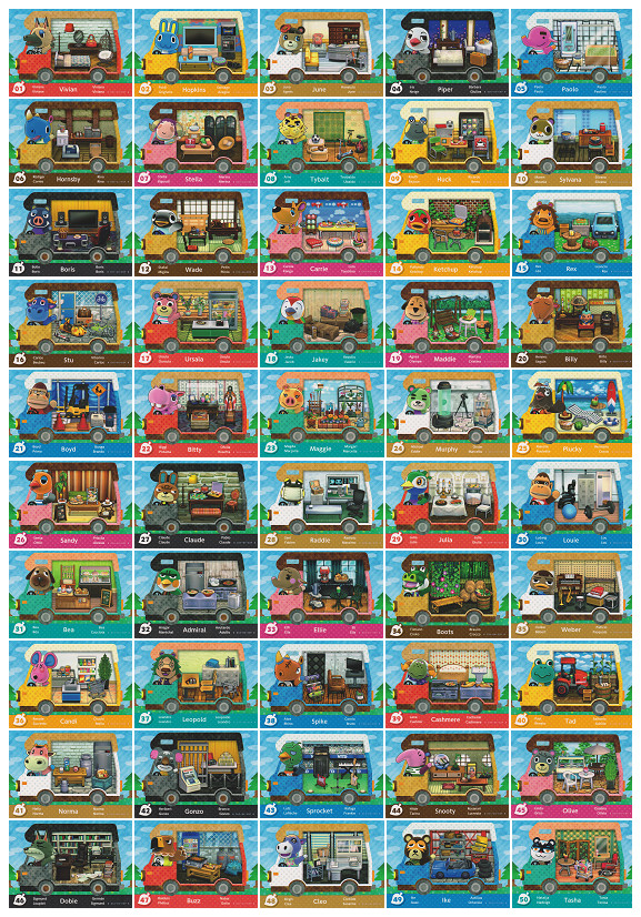 Animal Crossing//Caravana/Tarjetas amiibo/Bienvenido amiibo/Nº 01-50/NUEVO/ORIGINAL/UE