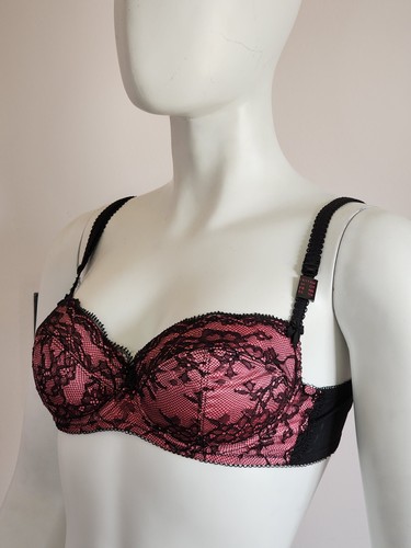 Dita Von Teese Ladies Luxe Black Pink Balconette Bra Size 12B V59883 Cut Tag - Picture 4 of 5