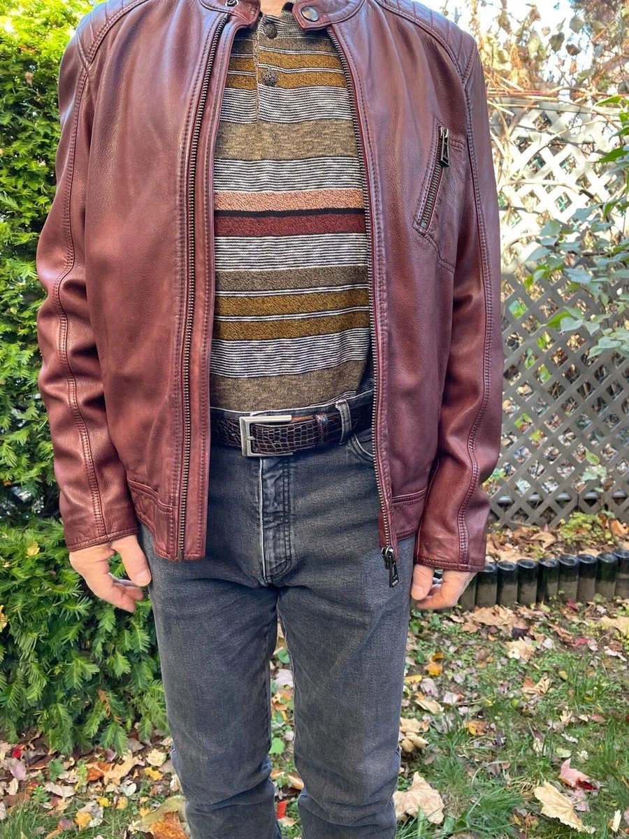 Burgundy racer neck lightweight jacket sale