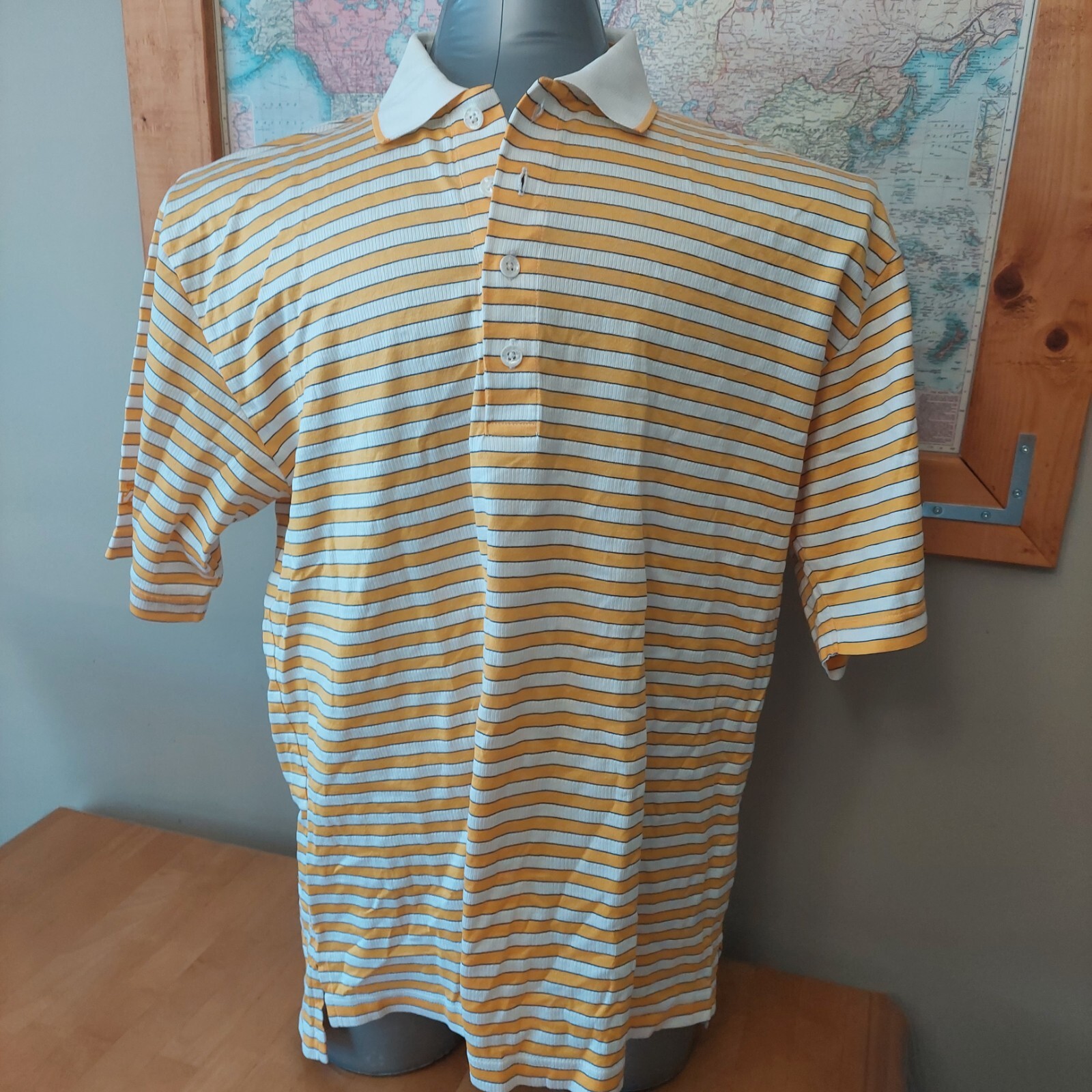 Descente International Collection Golf Shirt Striped … Gem