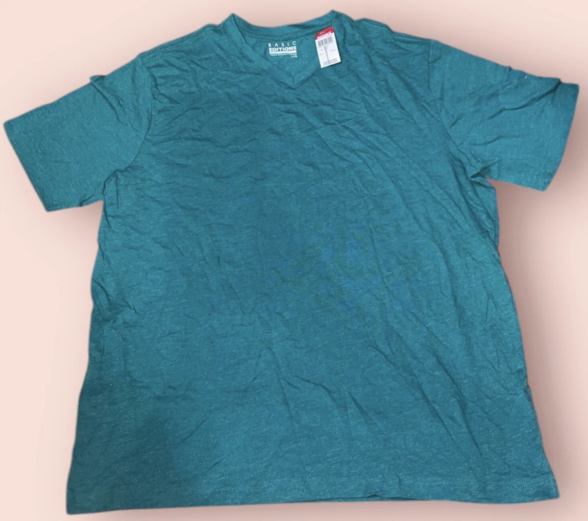 T-shirt Homme Basic Editions - Vert, Coton, Taille M - Neuf Sans étiquettes, Coupe Classique