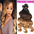 16"18"20"22"24" 9A 3 Bundles Brazilian Virgin Human Hair Weft Ombre Wavy UK O744