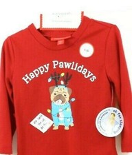 Family PJs Kids Holiday Red Printed Pajama Top Large 10/12 Happy Pawlidays