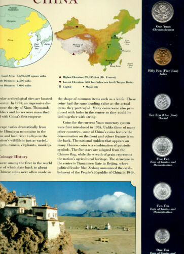 Juego de 6 monedas de todo el mundo China UNC 1983 - 2004 1 Fen 1983 Yuan '04 - Imagen 2 de 2