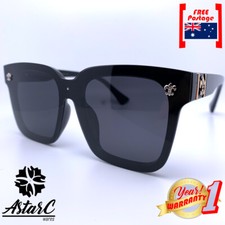Black Square Oversized Acetate Polarised Sunglasses Women - AstarC Wares