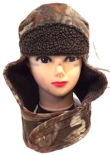 Mad Bomber Trapper Hat Camo "Advantage Timber"Faux Fur Brown/Green Mens Med