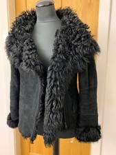 Joseph Real Sheepskin Shearling Fur Coat Zip Thick Jacket Toscana Sz M Uk8-10