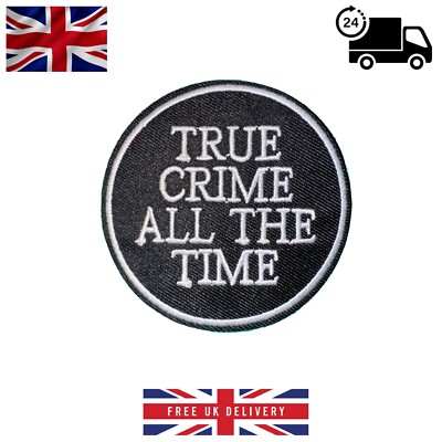 Biker/Musik Patch - Lustig - Neu - True Crime All The Time