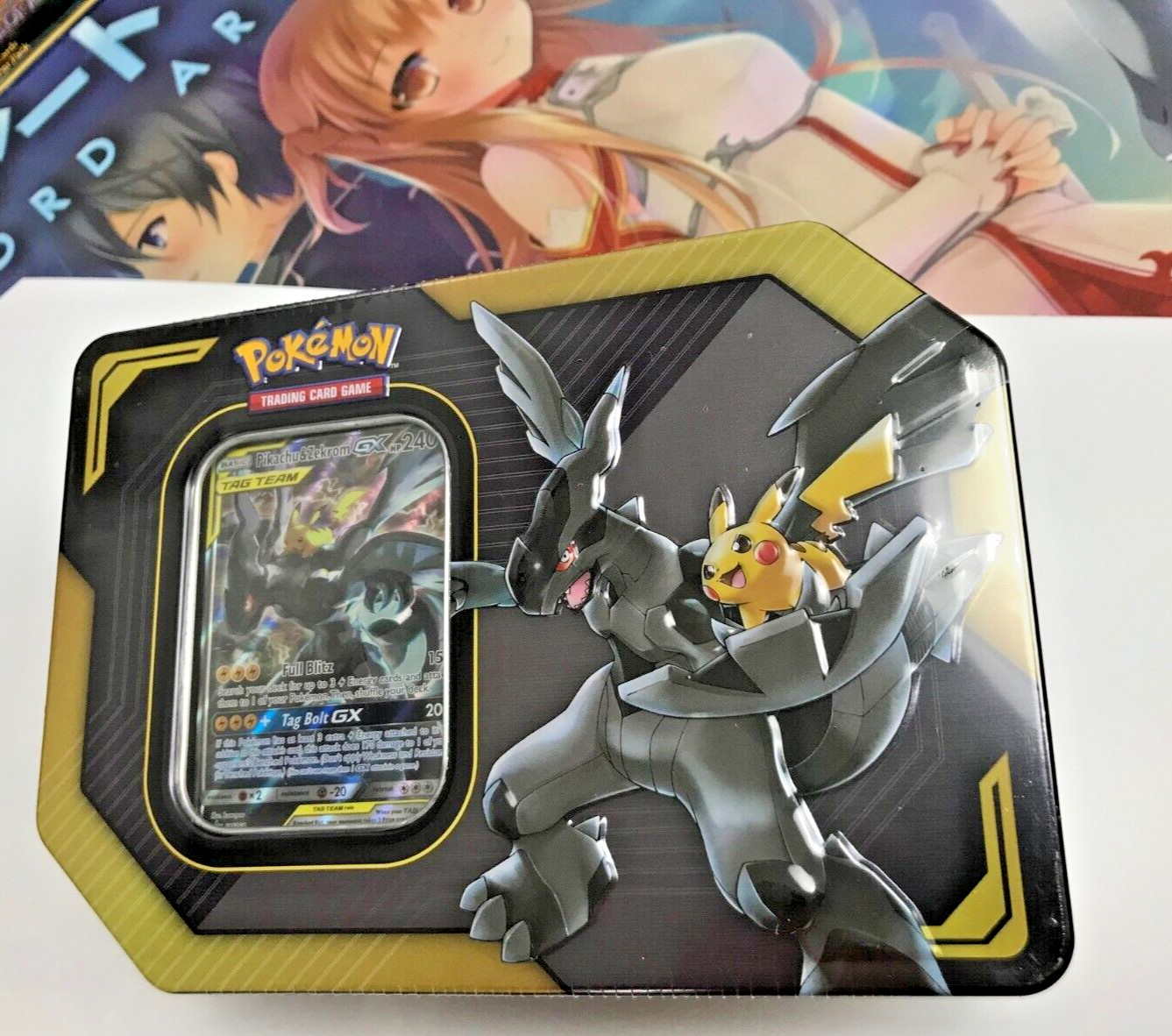Pokemon Pikachu & Zekrom GX Tag Team Up Tin New Factory Sealed TCG