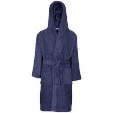 Kids Boys Girls Cotton Soft Terry Hooded Bathrobe Luxury Dressing Gown 2-13 Year