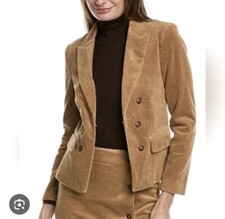 Nanette Lepore Courduroy Brown Blazer Women  s M Limited Edition New Size 12