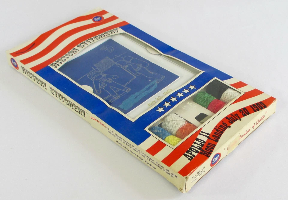 RARO De Colección 1969 Apolo 11 Alunizaje HISTORIA COSTURA Kit Bordado Boye Foto 2 de 4