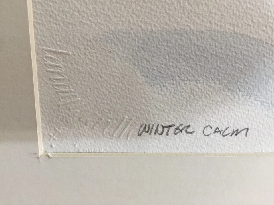 Pintura Original Acuarela Roland Haas Sin Marco "Winter Calm", Firmada, Mate Foto 3 de 4