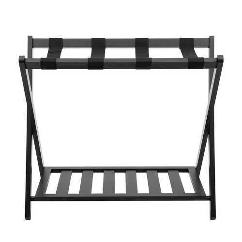 Foldable Luggage Rack Black Portable Suitcase Stand Storage Home Hotel Shelf