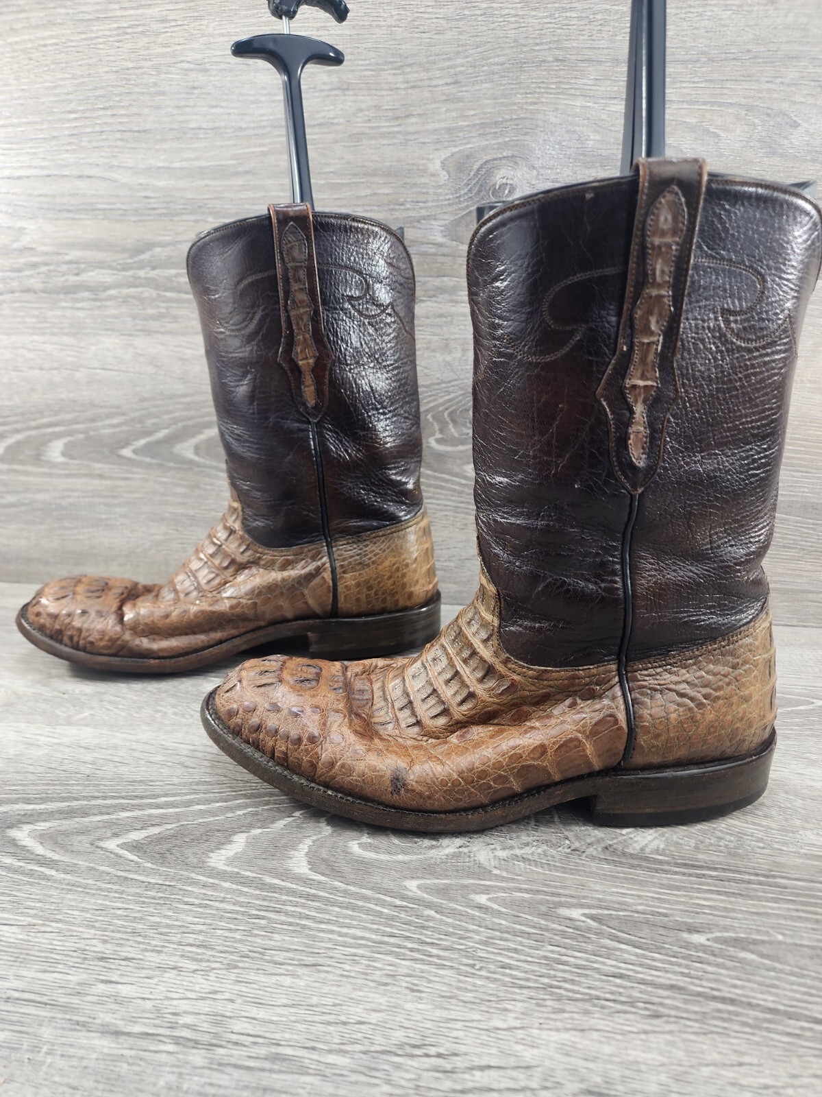 Black Jack Handmade USA 9D Gator Alligator Leather Round Toe Ropers ...