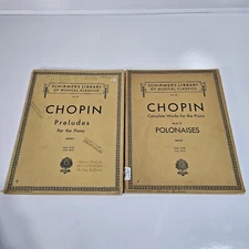 CHOPIN  SCHIRMER'S LIBRARY OF MUSICAL CLASSICS  Lot Of 2 Books