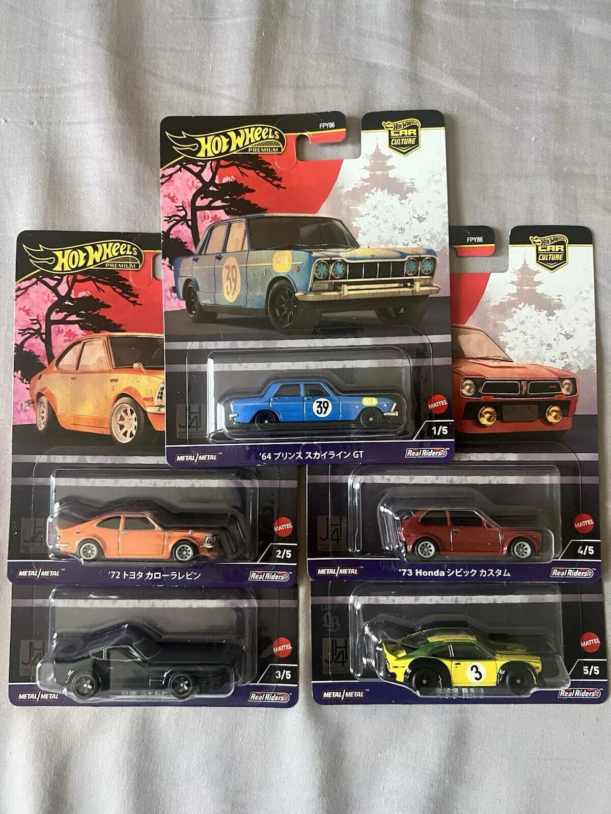 Hot Wheels Japan Historics Complete Set 5 Cars Premium Car Culture 2024