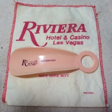 De colección Hotel & Casino "Riviera" Las Vegas Original Zapato Brillo Guante y Zapato Cuerno