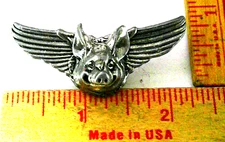 winged pig pin vintage hog hawg farm collectible old biker vest hat pinback