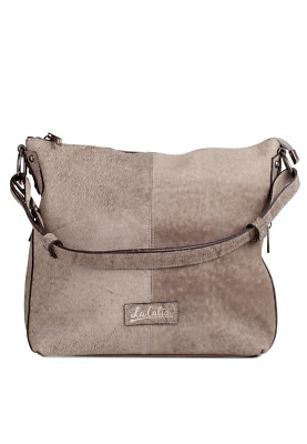 Handtasche ''La Calia'' - Modell Federica - Leder grau/beige - NEU