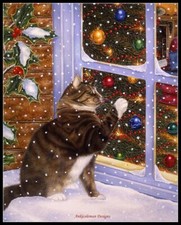 Christmas Visitor - Counted Cross Stitch Patterns - Color  BW Symbols Charts